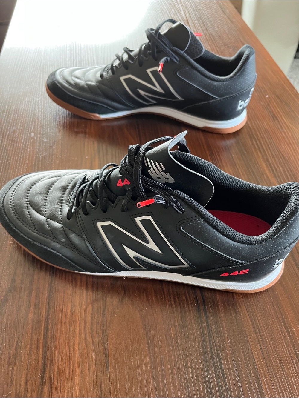 New Balance Black Indoor Soccer Shoes with Gum Outsole